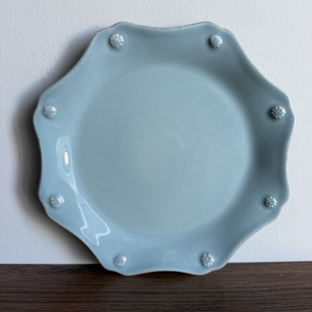 Juliska Berry & Thread Ice Blue 9" Scalloped Salad Dessert Plate Discontinued